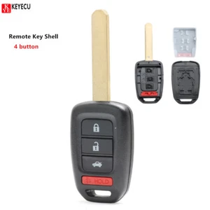 Replacement Key Shell Remote Key Case Fob 4 Buttons for Honda Accord 2013-2014 - Foto 1 di 5