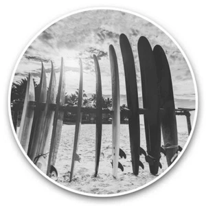 2 x Vinyl Stickers 25cm (bw) - Surfboards Surfing Surf Fun #38410 - Afbeelding 1 van 8
