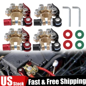 2Pair Car Battery Terminal Connectors Quick Release Disconnect Positive Negative - Foto 1 di 17