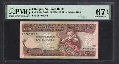 Ethiopia 10 Birr 2008/ EE2000 P48e Uncirculated Graded 67 - Image 1 of 2