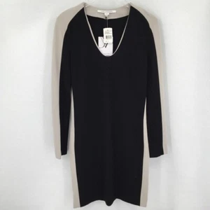DVF Diane von Furstenberg Elektra Negro Moonlight Gris Jersey Vestido Nuevo 10 - Imagen 1 de 5