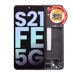 OLED Assembly With Frame For Samsung Galaxy S21 FE 5G Service Pack Graphite - Picture 1 of 10