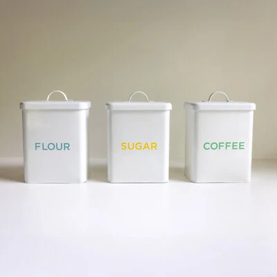 Juego de botes de cocina de metal, Martha Stewart, estilo retro harina azúcar café Foto 1 de 4