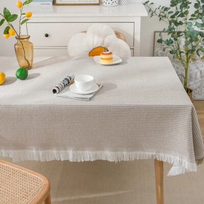French Tablecloth Style Square Table Party Solid Color Tableware Dining  Kitchen - Image 1 of 4