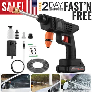 Portable Cordless Car High Pressure Washer Jet Water Wash Cleaner Gun +2 Battery - Picture 1 of 9