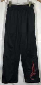 Fila Sweat Pants Black with Red Logo & Pockets Boys Size 10/12 - Picture 1 of 8