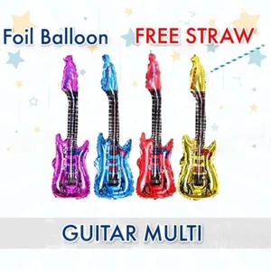 Globo en forma de guitarra superforma lámina helio niños música elegante fiesta cumpleaños baile - Imagen 1 de 5