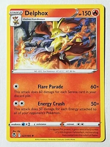 Delphox 027/195 Non Holo Rare Silver Tempest Pokemon Pack Fresh - Picture 1 of 4