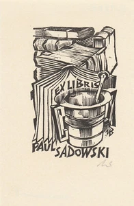 Exlibris - ULLRICH BEWERSDORFF - For Paul Sadowski - Medicine/Pharmacy - Signed - Imagen 1 de 1