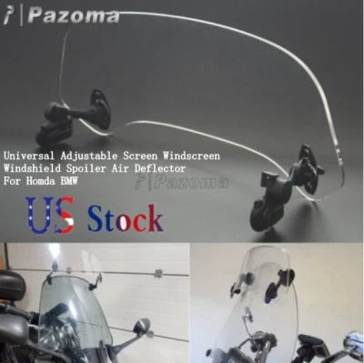 Deflector de viento de extensión de parabrisas con clip para Honda BMW Yamaha Foto 1 de 4