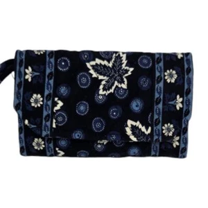 Vera Bradley Umhängetasche Geldbörse blau Münzmuster nicht mehr produziert Vintage Y2K Neu mit Etikett gesteppt - Bild 1 von 12