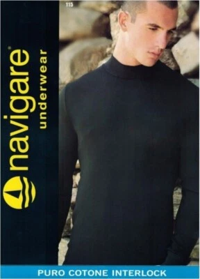 2 PEZZI LUPETTO UOMO NAVIGARE MANICA LUNGA 100% COTONE CALDO INTERLOCMEZZO COLLO - Immagine 1 di 3