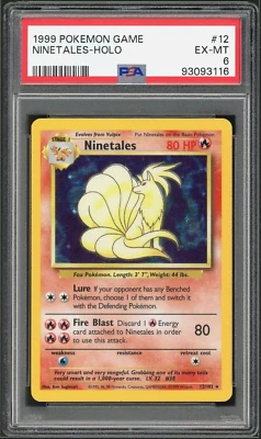 PSA 6 Base Set Unlimited Ninetales Holo 12/102 HOLO BLEED Pokemon Cards 1999🔥 - Image 1 of 2