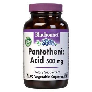Bluebonnet Pantothenic Acid 500 Mg 90 Vegetable Caps, Cellular Energy Production - Picture 1 of 4