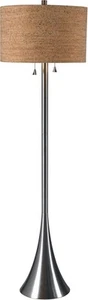 Kenroy HomeFloor Lamp - Brushed Steel - Cork Shade -58-5/8" Tall - 32093BS - Picture 1 of 1