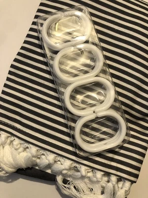 Занавеска для душа в серую и белую полоску ванна S1D23 - Изображение 1 из 2