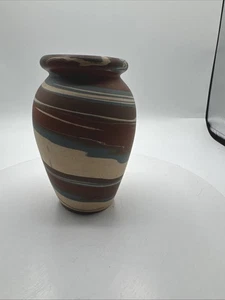 Niloak Pottery Mission Swirl Blue Brown Swirls Clay Art Pottery Rare Ovoid Form - Picture 1 of 16
