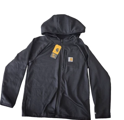 Jaqueta Carhartt Juventude Força Média Com Capuz Zíper Completo Secagem Rápida Pavios Suor OJ8586 - Imagem 1 de 4