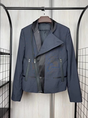 Jaqueta de motociclista híbrida de lapela com painéis Maison Margiela SS12 - Imagem 1 de 4