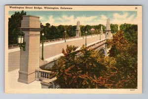 Postal antigua, vintage de Wilmington DE- Delaware, Washington Street Bridge - Imagen 1 de 2