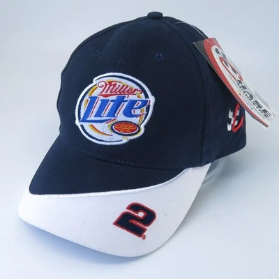 Sombrero Miller Lite Chase Authentics Para Hombre Ajustable NASCAR Racing Azul Blanco Foto 1 de 4