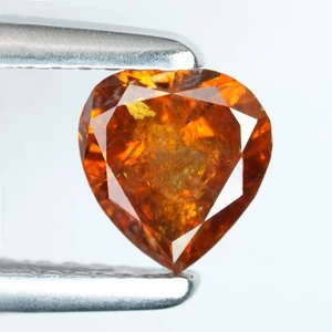 0.79Ct Rare 100% Natural No Treated I-1 Pear Fancy Deep Reddish Orange Diamond - Bild 1 von 8
