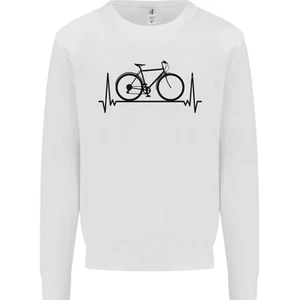 Cycling Heart Beat Bike Bicycle Cyclist ECG Kids Sweatshirt Jumper - Picture 1 of 25