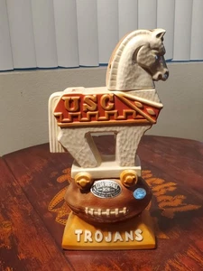 Vintage 1974 Ezra Brooks Whiskey USC Trojans Football Heritage China Decanter - Picture 1 of 7