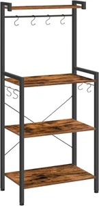 Scaffale da Forno per Cucina con Ripostiglio, Supporto per Microonde a 4 Livelli, Ripiano Portaoggetti - Foto 1 di 9