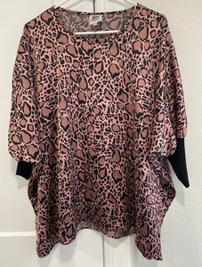 Ivy Jane Top seidig fließende Tunika Leopardenmuster 3/4 Dolmanärmel Gr. S/M - Bild 1 von 6