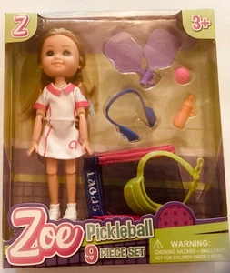 Conjunto de Juego Muñeca Zoe Pickleball-Traje Deportivo, Paletas y Accesorios-NUEVO EN CAJA - Imagen 1 de 2