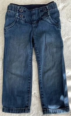 Tommy Hilfiger Jeans Toddler Girl 2T Blue Denim Straight Pull On Nautical Button - Image 1 of 4