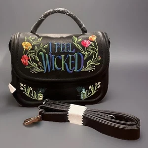 Bolso Bandolera Loungefly Wicked Parte Dos I Feel Wicked Floral Bordado Cartera - Imagen 1 de 7