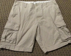 Ancien short cargo droit homme bleu marine vivant taille 38 intégré flex beige - Photo 1/6