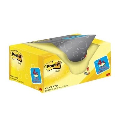 Post-It 653-VP20 note paper Rectangle Yellow 100 sheets Self-adhesive - Image 1 of 3