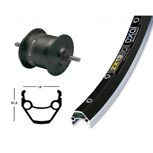 Vorderrad 26X1.75 Shimano DH-3N20 Dynamo Nabe Schwarz 2146064300 RIDEWILL BI - Bild 1 von 1