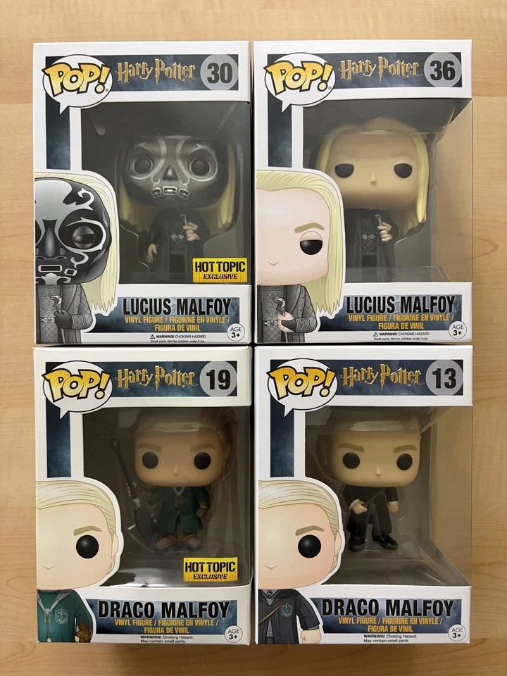 Funko POP! Draco & Lucius Malfoy Hot Topic Exclusives w/ 0.50mm Protectors - Image 1 of 4