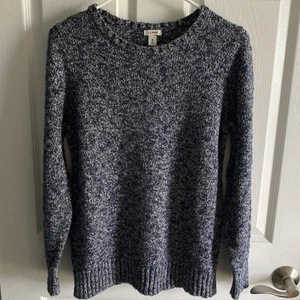LL Bean Damengröße Medium Pullover Pulli Rundhalsausschnitt Oberteil blau Rag Baumwolle Strick - Bild 1 von 8