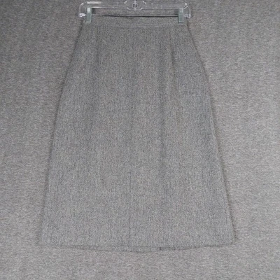 KORET PETITES 女式复古灰色 100% 纯羊毛裙,尺寸 6P 经典学院 — 第 1/4 张图片