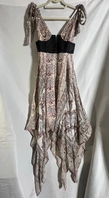 Free People You for Me Asymmetrical Shoulder Tie Vegan Leather Corset Dress Sz 0 - Image 1 of 4