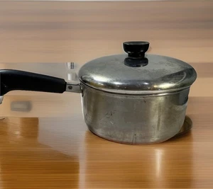 Revere Ware 1801 2 Quart Soßenpfanne Kupferboden & Edelstahl mit Deckel Rom NY USA - Bild 1 von 13