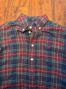 Camisa Polo Ralph Lauren Roja Franela a Cuadros Multicolor Niños Talla Mediana 10/12 Poni - Imagen 1 de 7