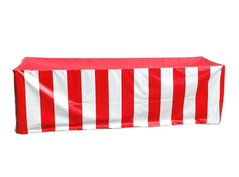 Fitted Vinyl Tablecloth 72x30 Red White Rectangular Banquet Display Table Cover - Image 1 of 4