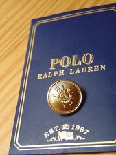 NEW ! Men's Polo Ralph Lauren Gold Metal Crest Replacement Shank Button