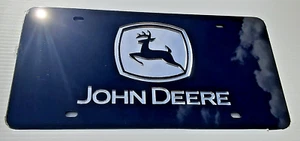 John Deere black and mirror Acrylic License Plate Auto Tag nice - Picture 1 of 6