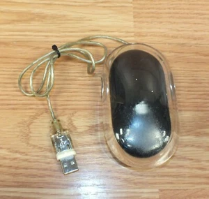 Genuine Apple (M5769) Pro Wired Computer Mouse W/ Clear Shell/Black Base *READ - Picture 1 of 5