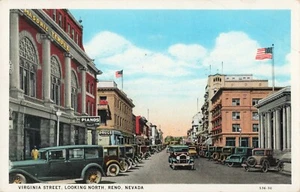 Postal NV Reno Nevada-Norte en Virginia Street-Vintage Frontera Blanca 1930 (D7) - Imagen 1 de 4