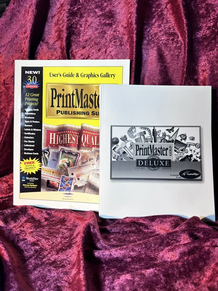 PrintMaster deluxe publishing guide and graphics clip art photos - Image 1 of 4
