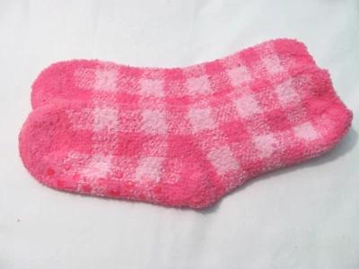 NUEVO SIN ETIQUETAS TALLA ÚNICA PARA LA MAYORÍA DE LOS CALCETINES PANTUFLAS CON PATRÓN A CUADROS ROSAS Foto 1 de 3
