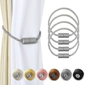4PCS Magnetic Curtain Tiebacks Outdoor Elegant Decorative Tie Backs for Drape - Picture 1 of 48